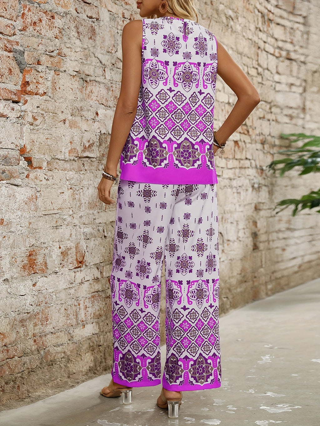 Conjunto Elegante Impreso para mujer