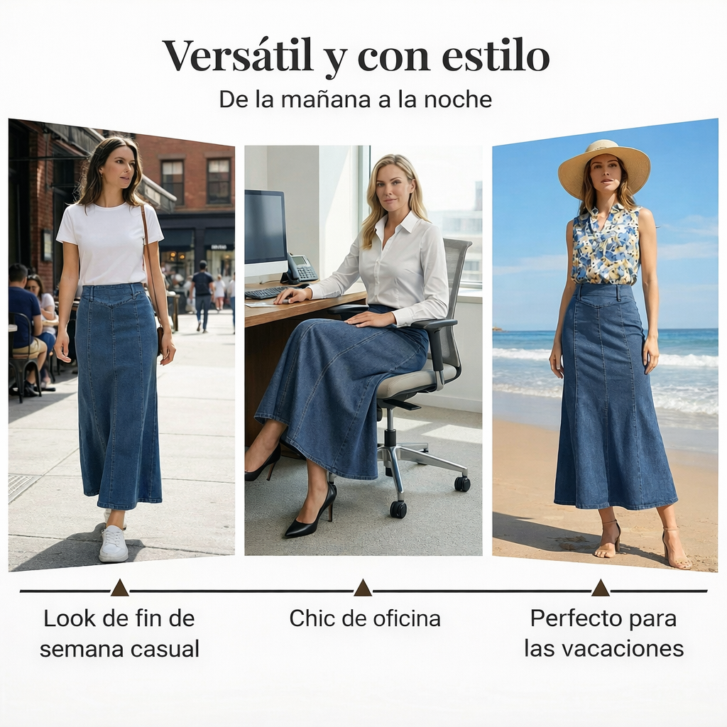 Mía - Falda vaquera midi