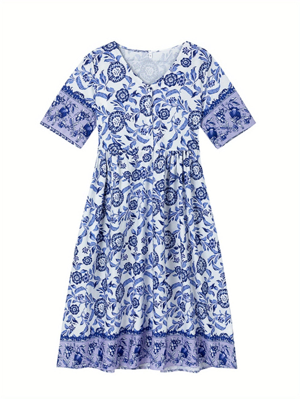 Vestido largo floral tie-dye