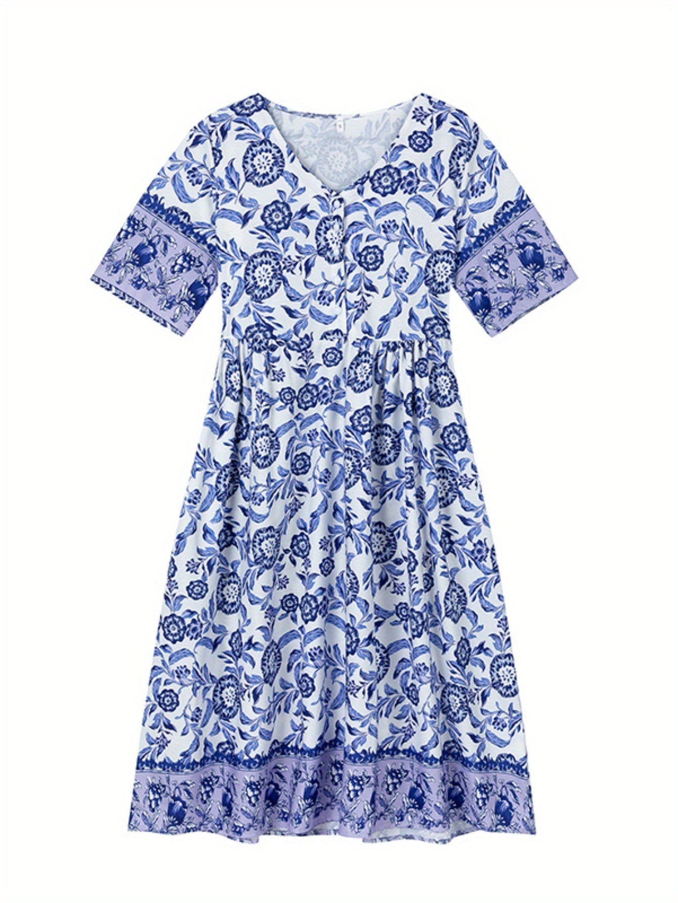 Vestido largo floral tie-dye