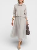 Claudia™ | Vestido de punto elegante con tul