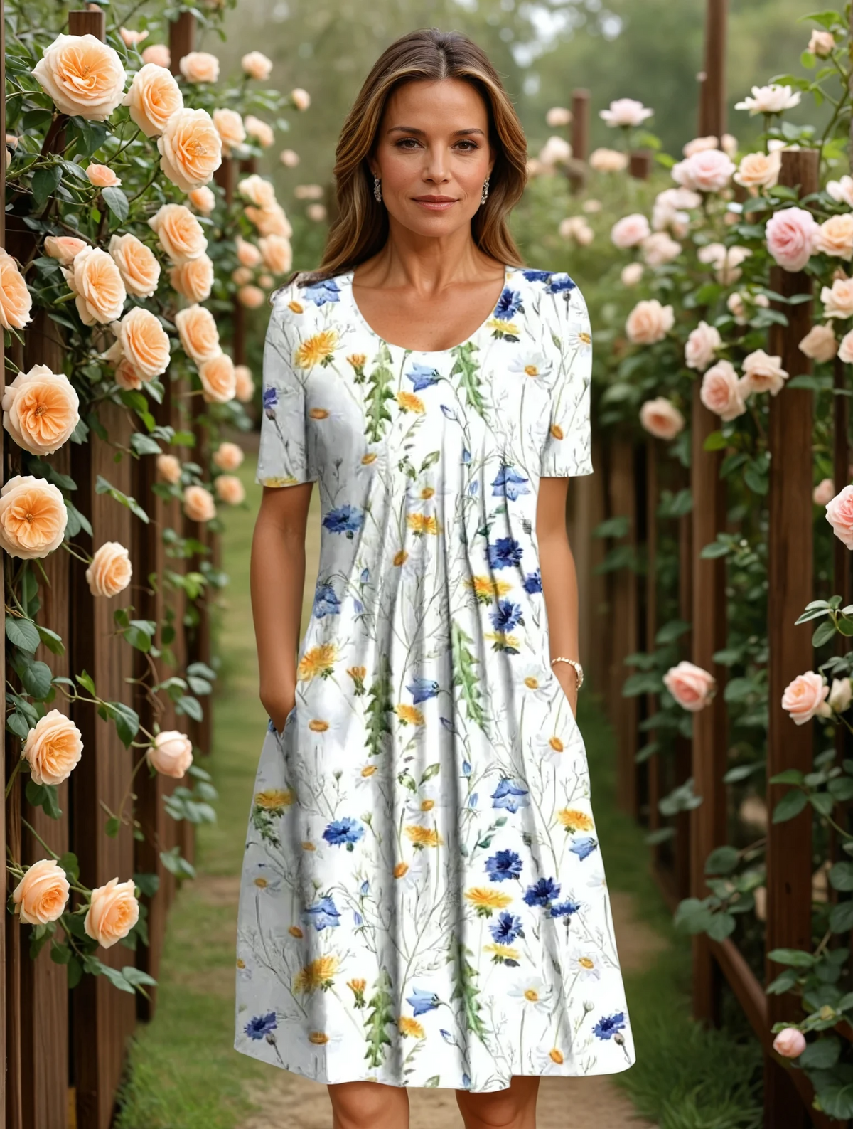 Marianne | Robe midi florale élégante