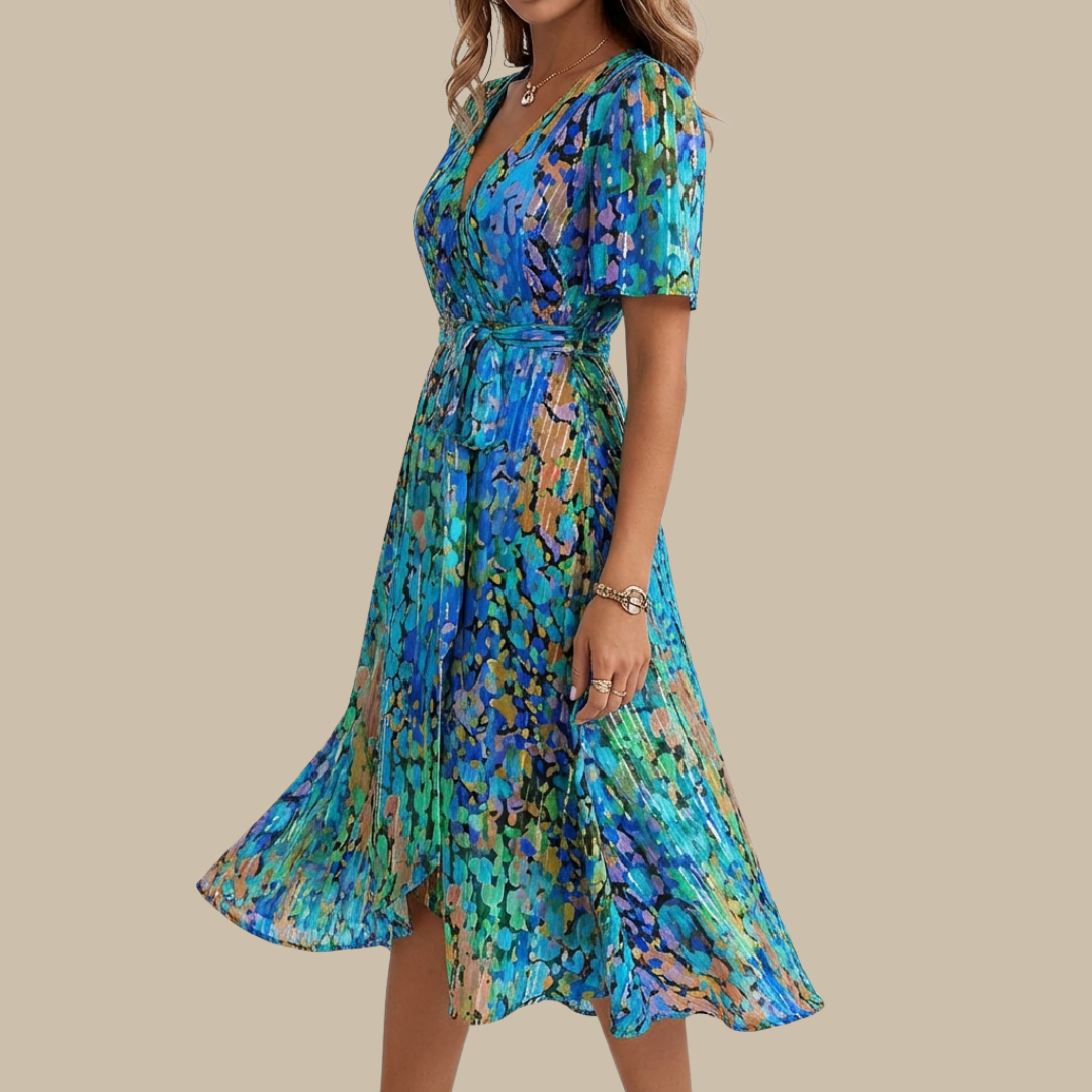 Zafiro | Vestido Midi Azul Fresco