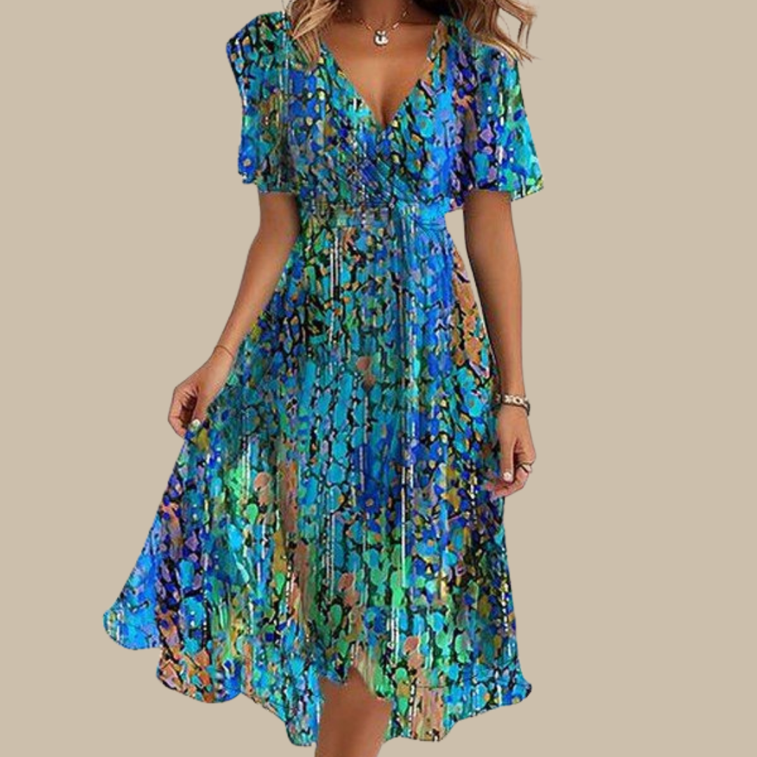 Zafiro | Vestido Midi Azul Fresco