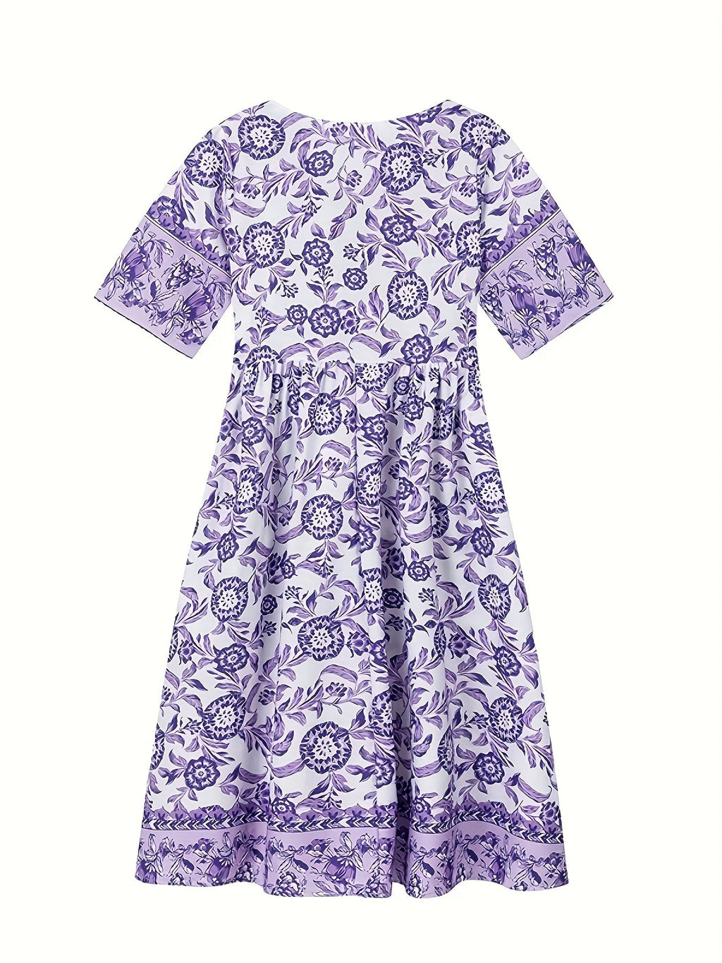 Vestido largo floral tie-dye