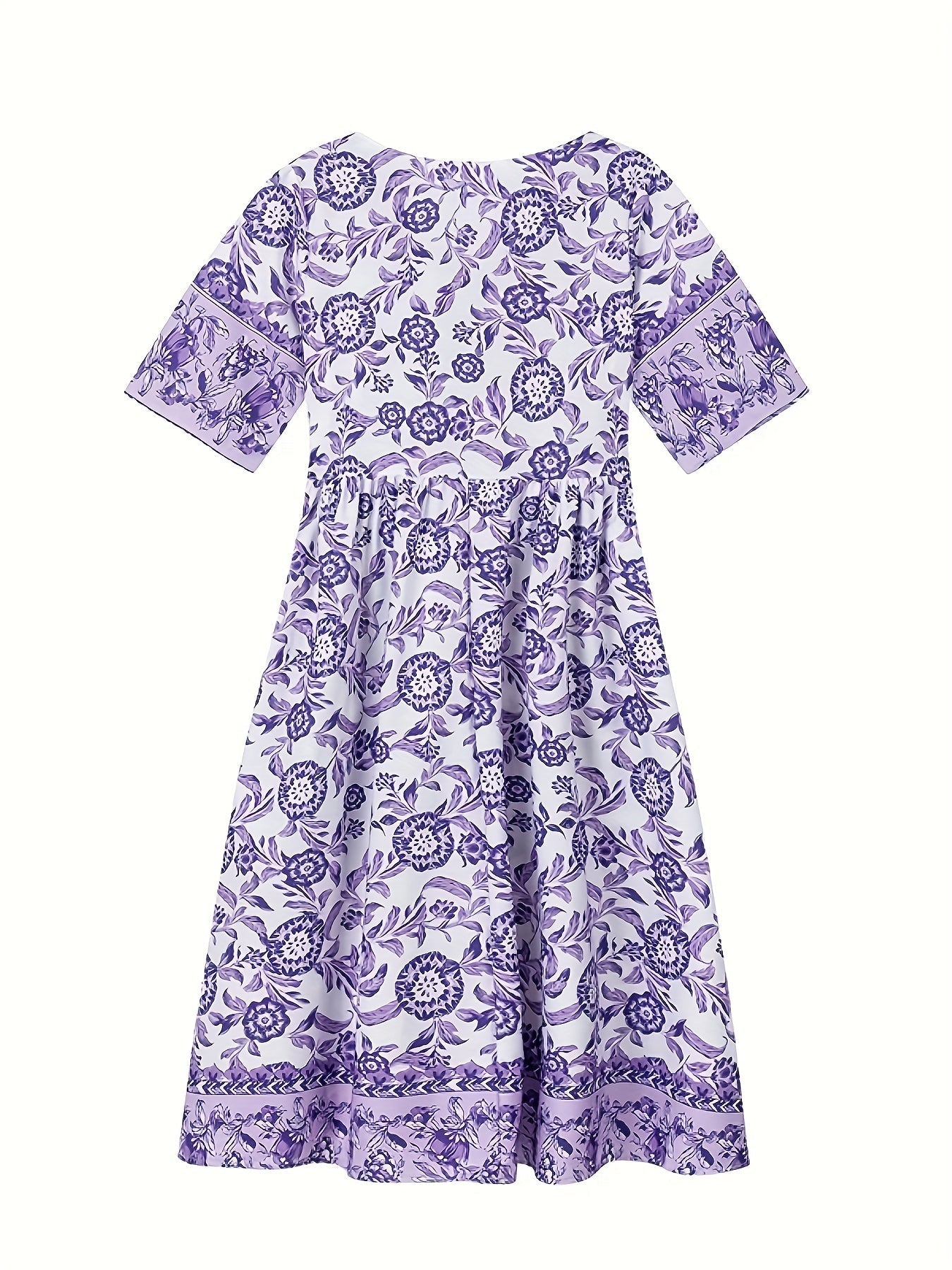Vestido largo floral tie-dye