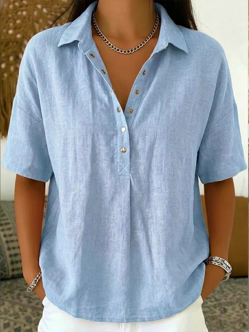 Tessa | Blusa con cuello y detalles de botones