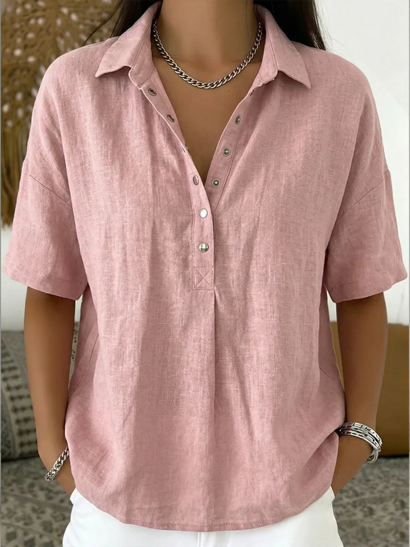 Tessa | Blusa con cuello y detalles de botones