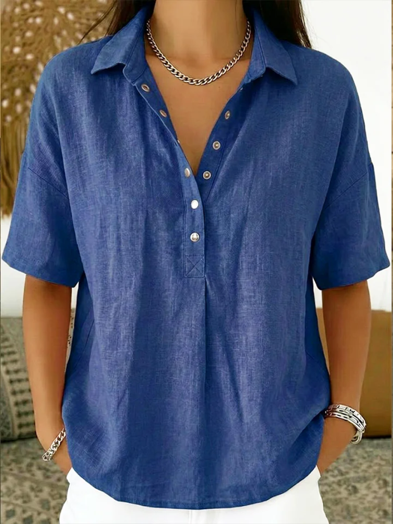 Tessa | Blusa con cuello y detalles de botones