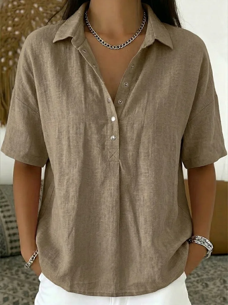 Tessa | Blusa con cuello y detalles de botones