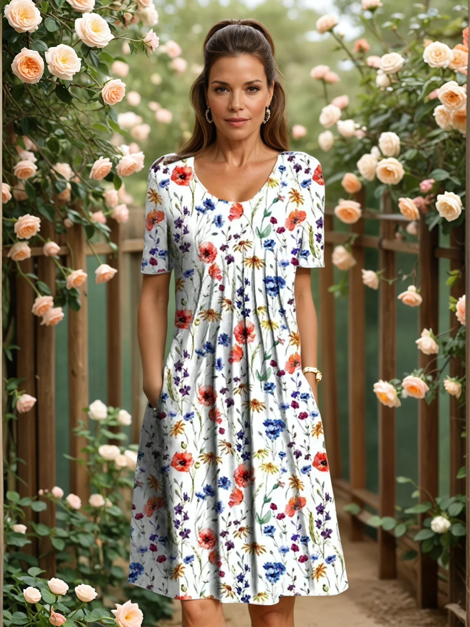 Marianne | Robe midi florale élégante