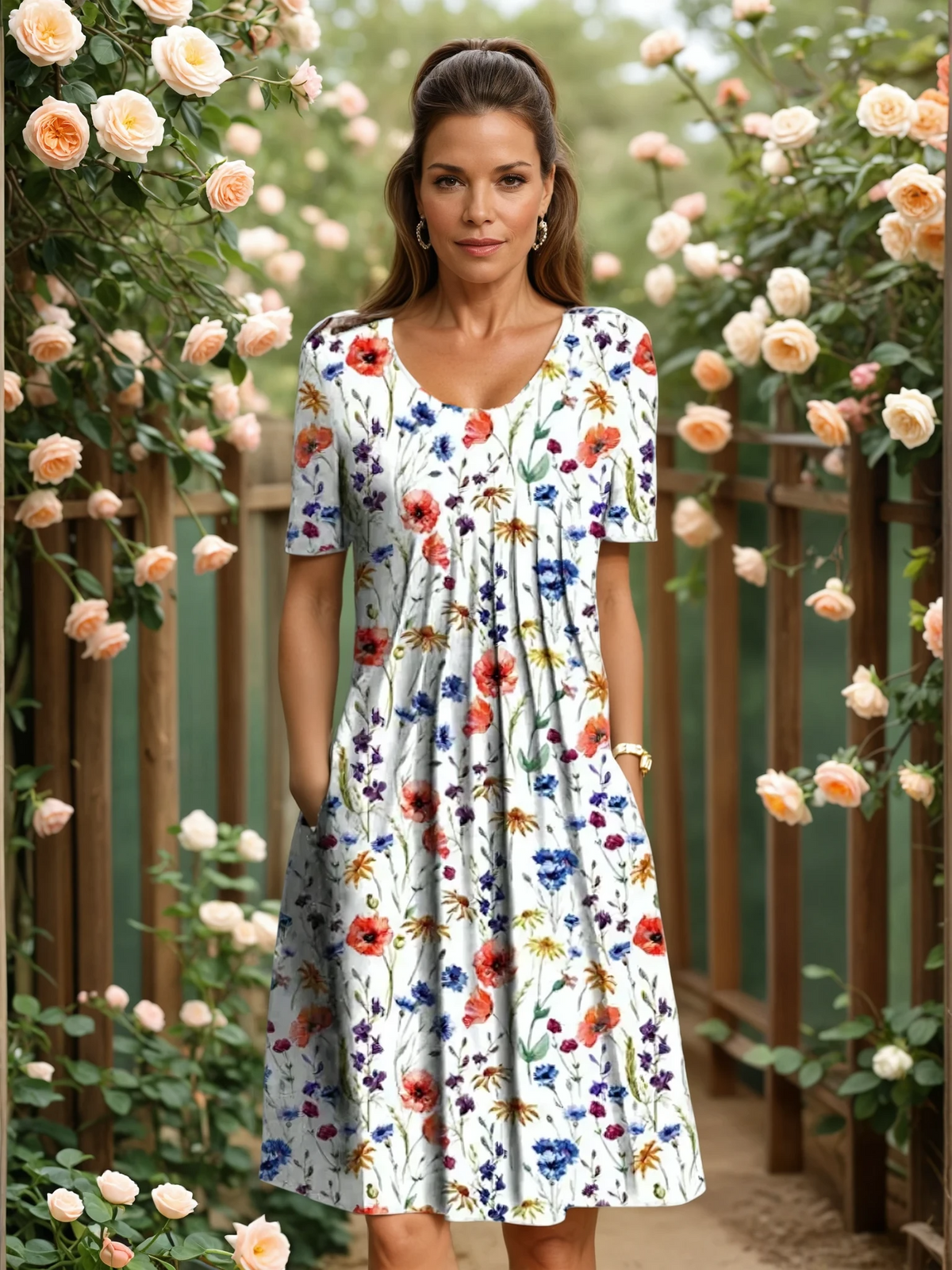 Marianne | Robe midi florale élégante