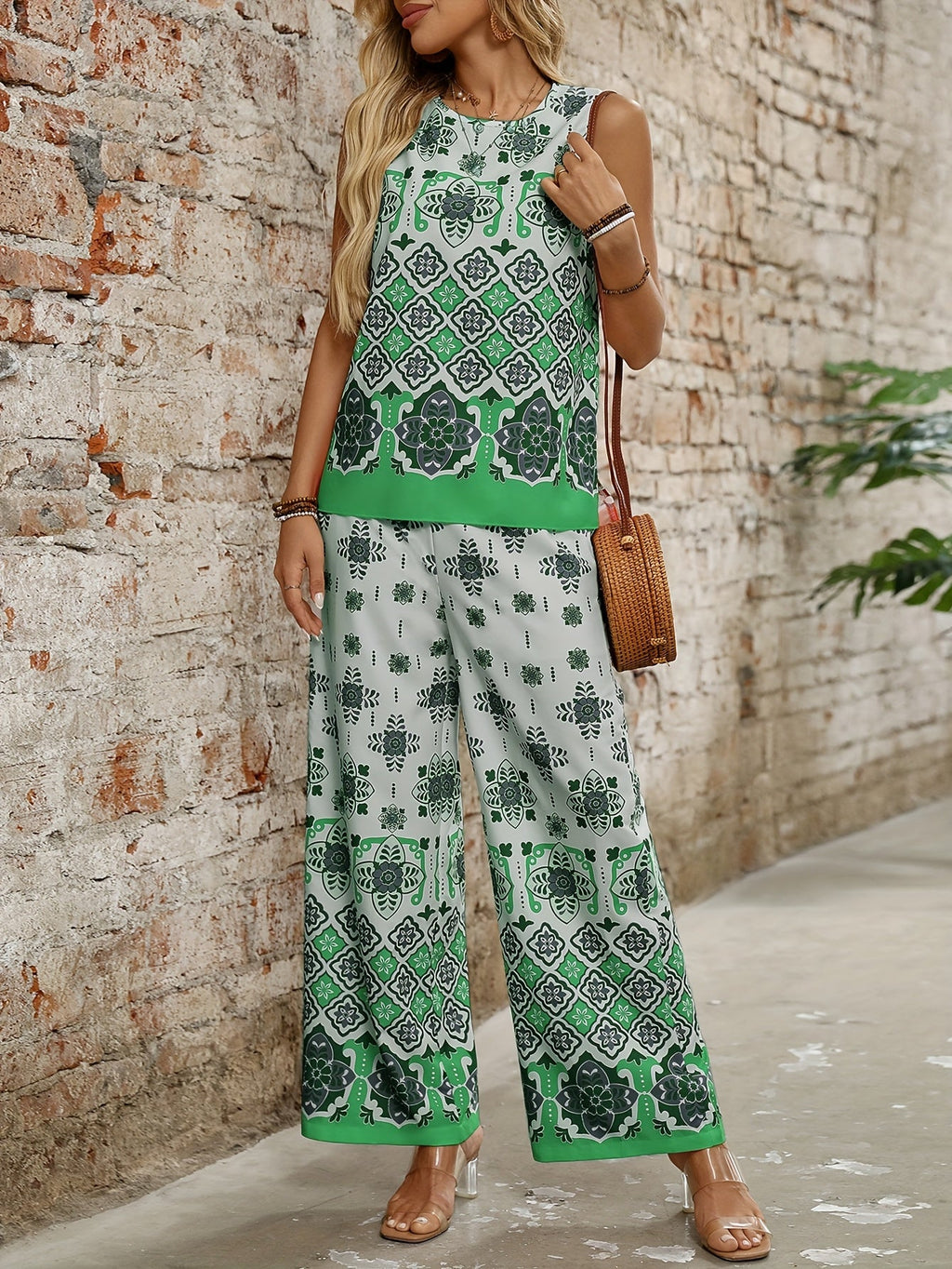 Conjunto Elegante Impreso para mujer