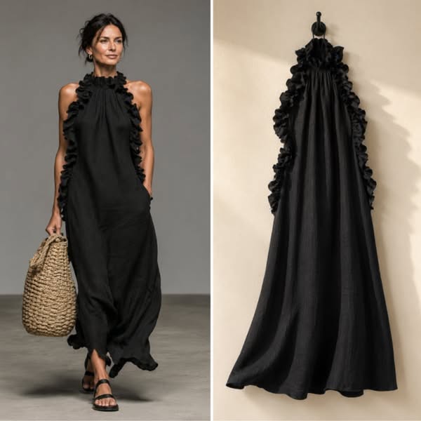 Nadine | Robe longue avec poches