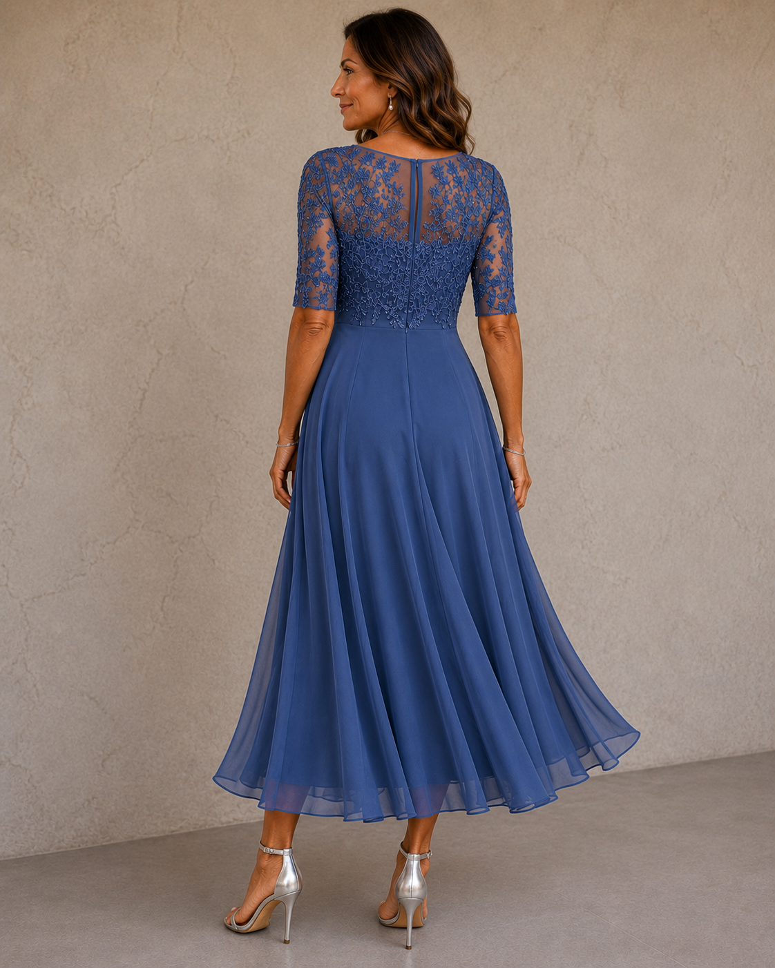 Isabelle | Robe en dentelle et mousseline