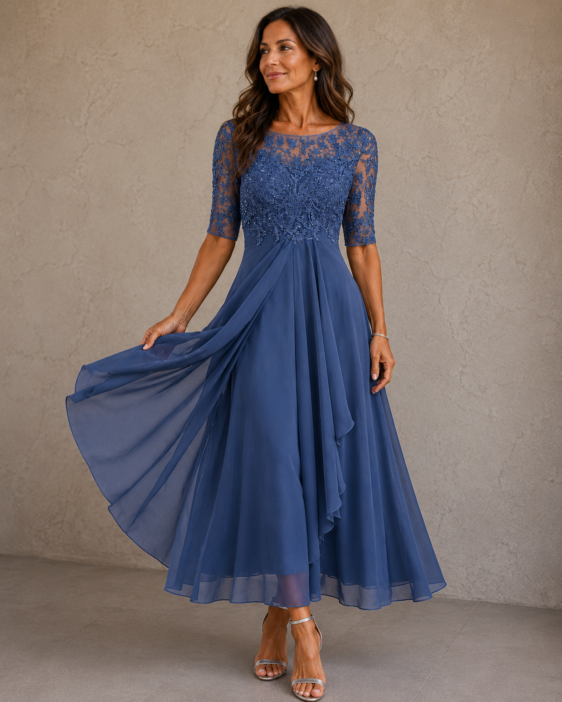 Isabelle | Robe en dentelle et mousseline