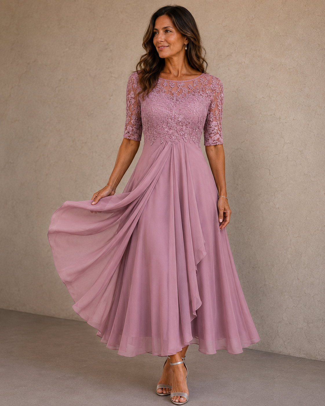 Isabelle | Robe en dentelle et mousseline