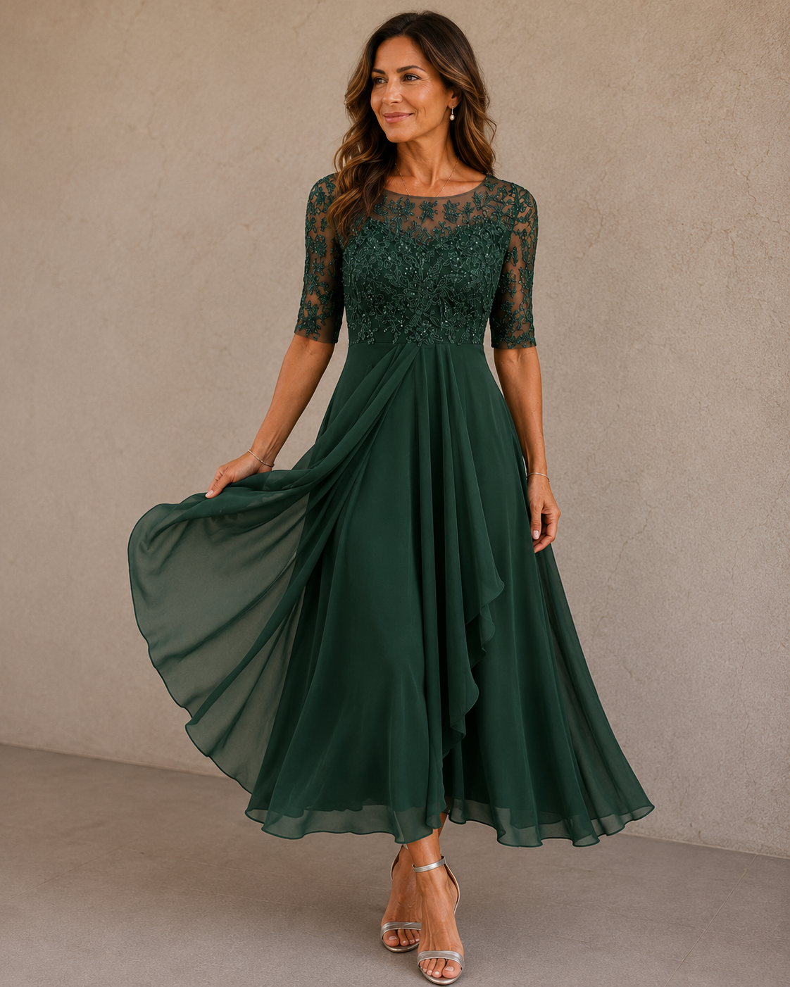 Isabelle | Robe en dentelle et mousseline