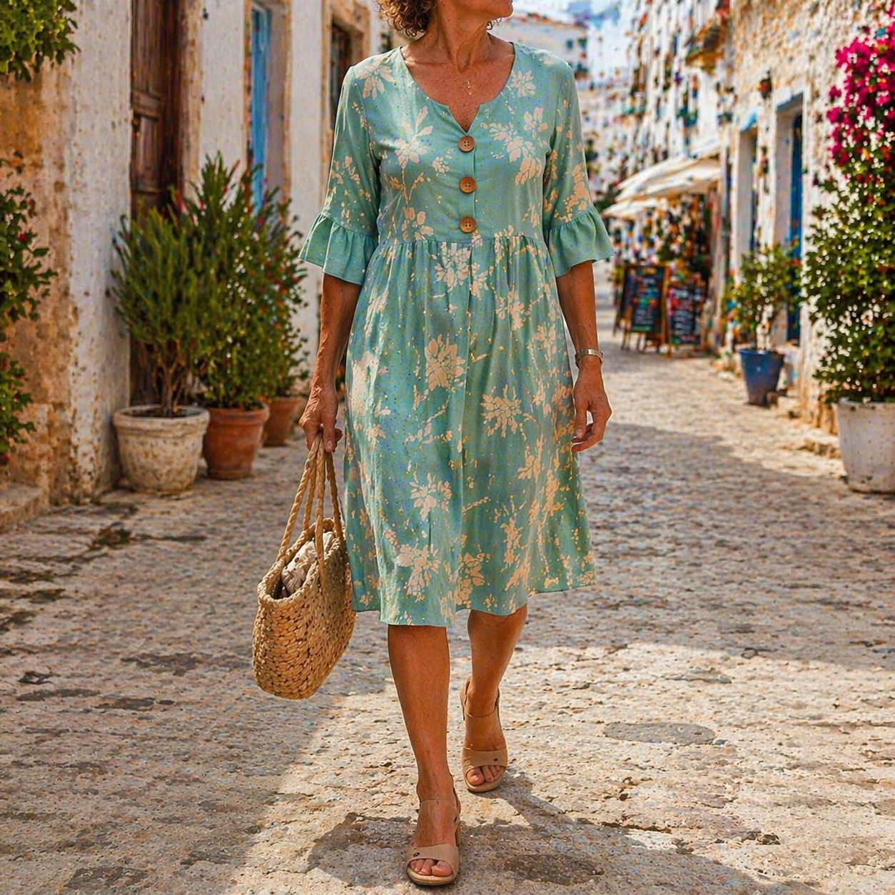 Vestido informal de mujer con estampado floral