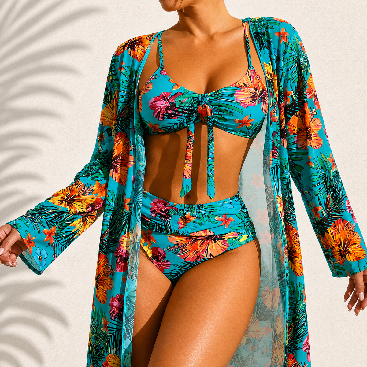Marie | Bikini 3 Pièces Élégant Tropical