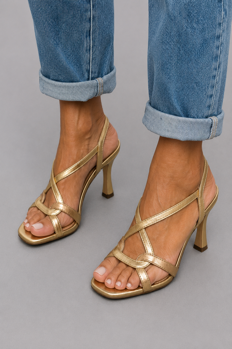 Sophie | Sandales dorées à talon