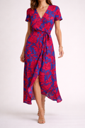 Noémie – Robe portefeuille fluide à imprimé vibrant