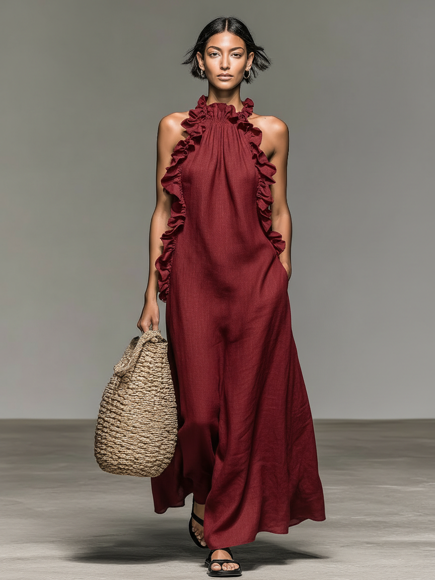 Nadine | Robe longue avec poches