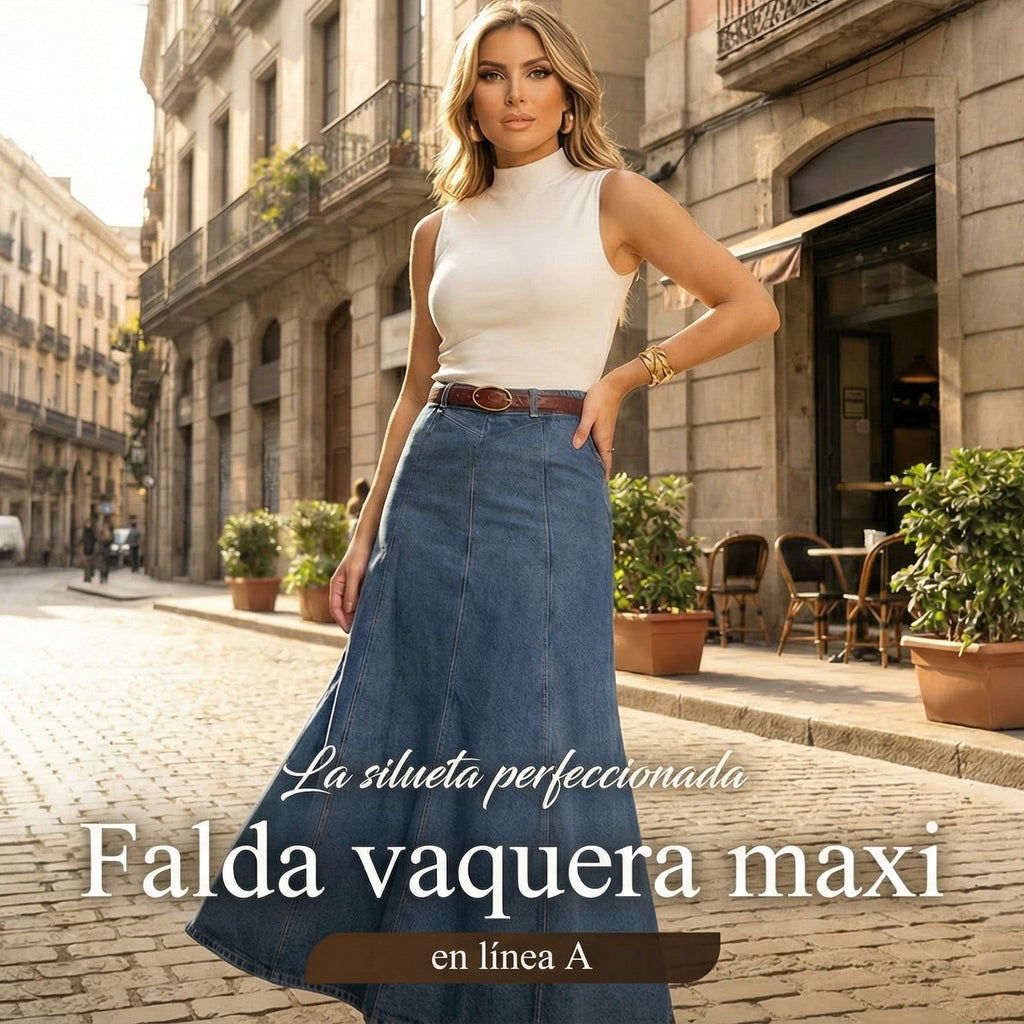 Mía - Falda vaquera midi