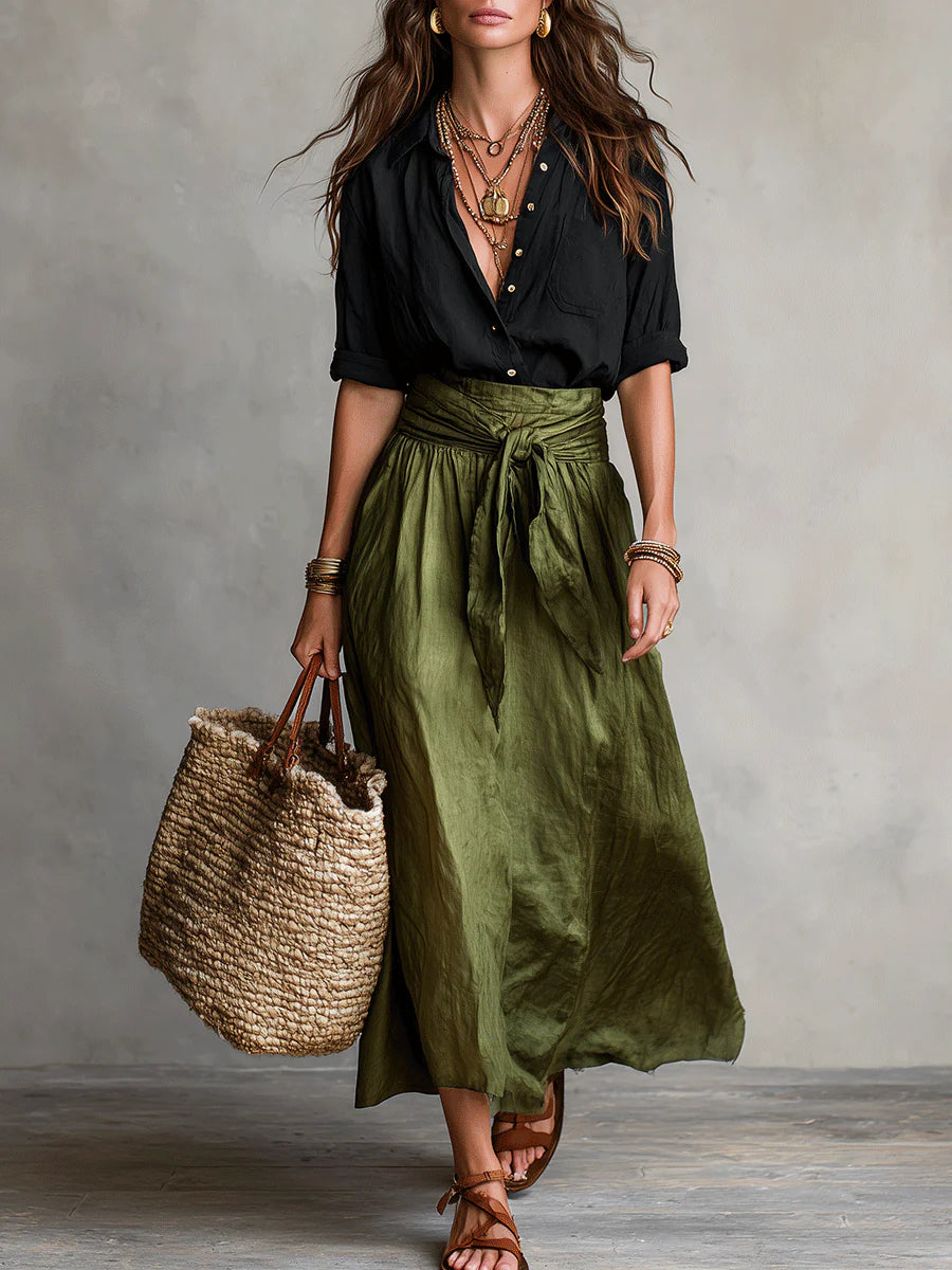 Vera | Conjunto camiseta y falda midi