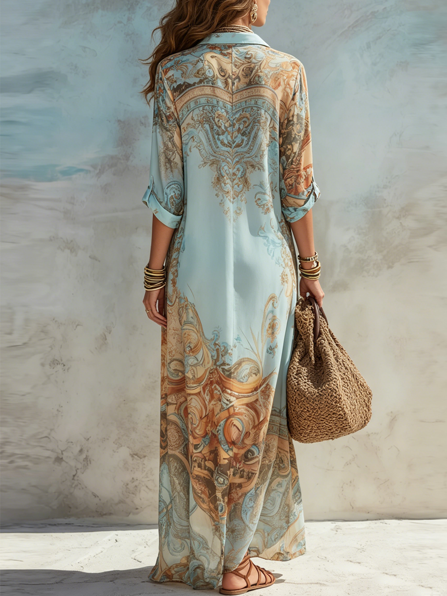 Serena | Robe-chemise méditerranéenne