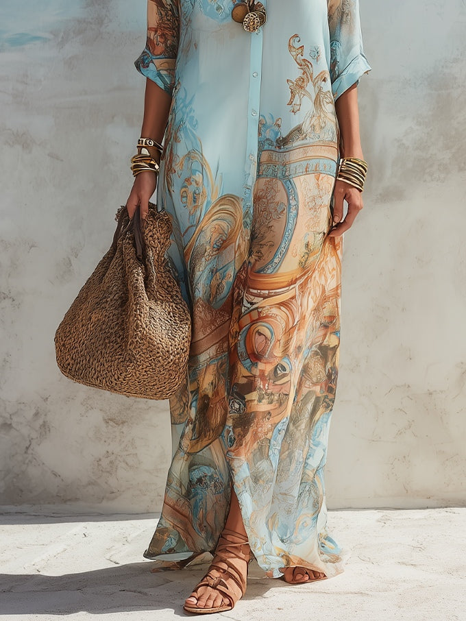 Serena | Robe-chemise méditerranéenne