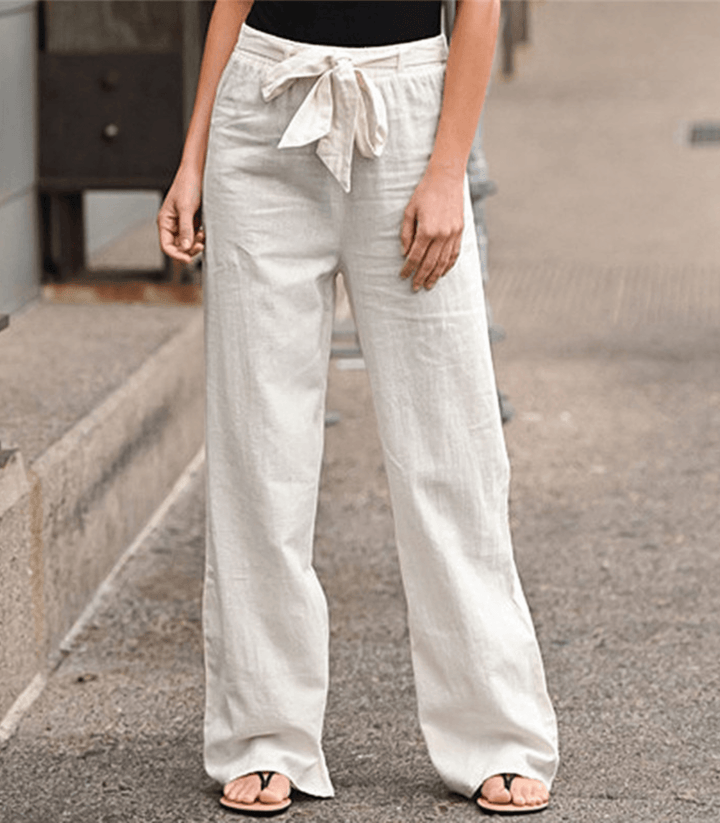 Joleen - Pantalon Détente Femme Avec Cordon Et Taille Élastique