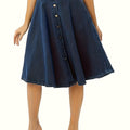 Falda midi de denim elegante y cómoda con botones