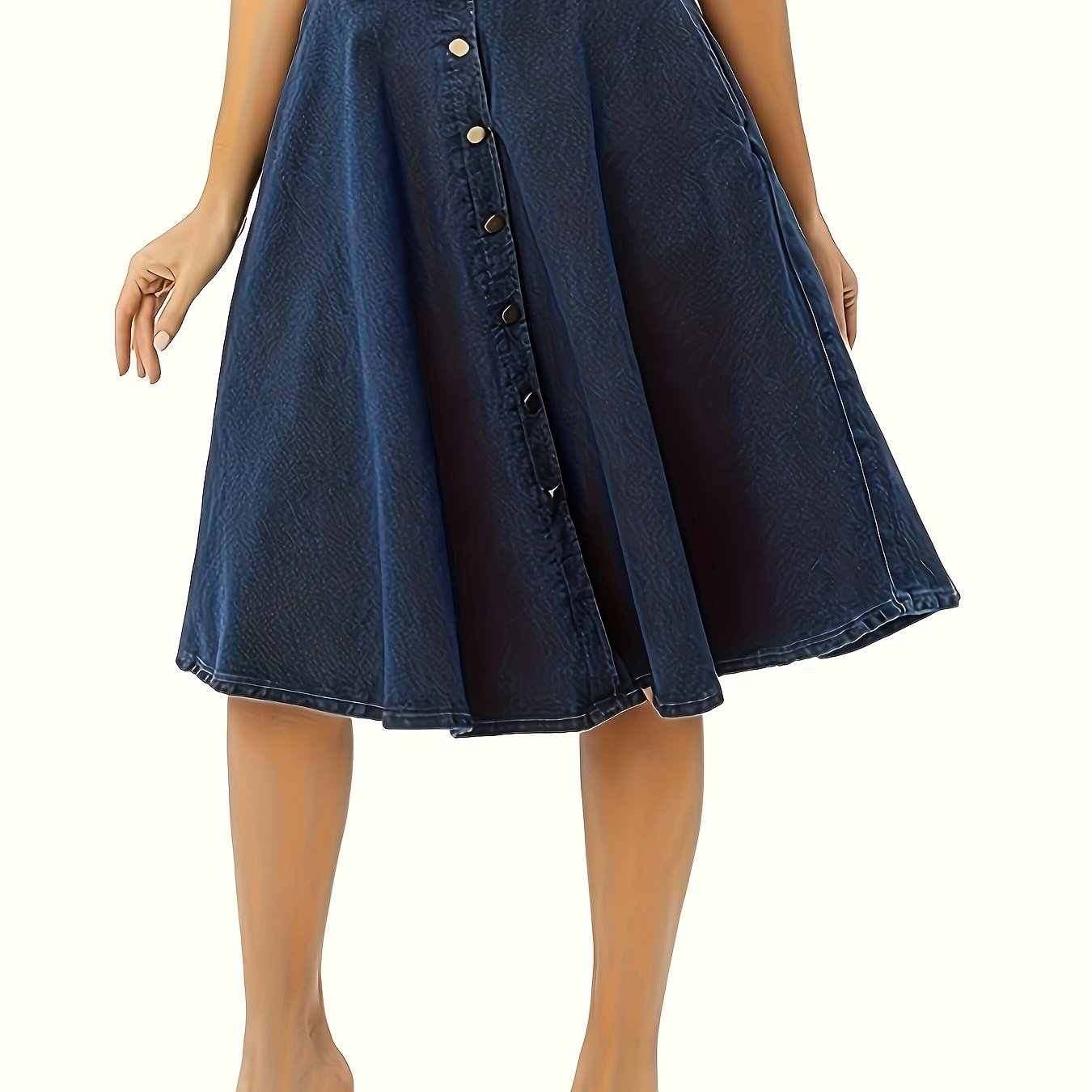 Falda midi de denim elegante y cómoda con botones
