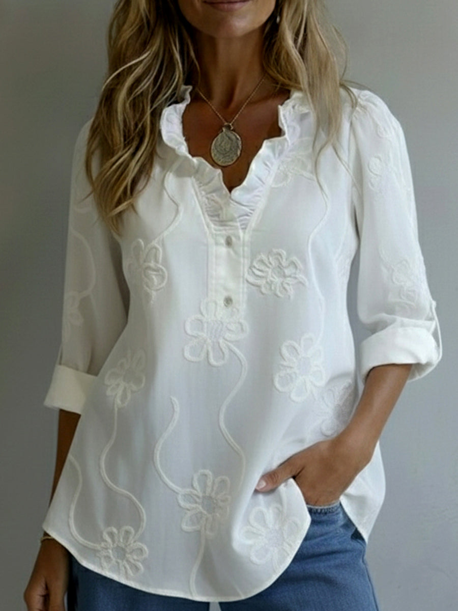 Blusa Blanca Floral