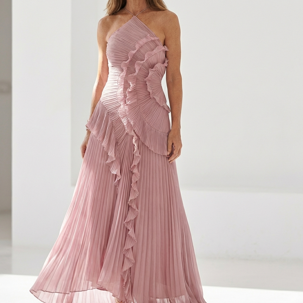 Rosé - Vestido Largo Plisado