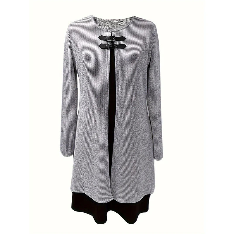 Clara - Vestido en línea A con efecto dos piezas